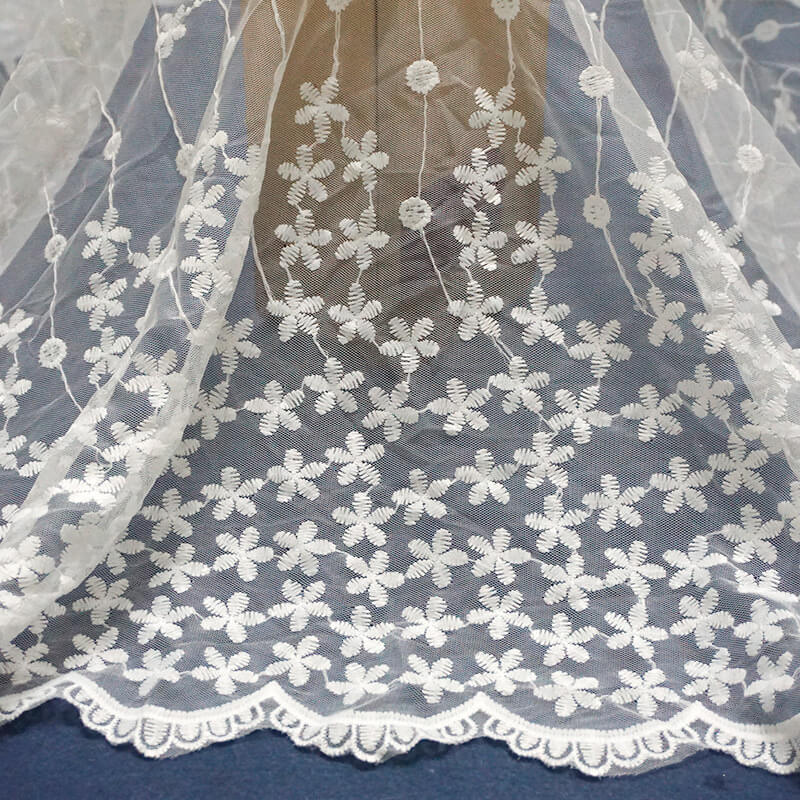 Embroidered Lace Dress Kids Embroidered Fabric for Women's Wear Wholes 6